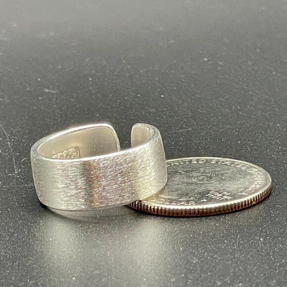 Middle Width Style 8mm Brushed Sterling 925 Silver Wrapped Band Boho Ring #1231 - Picture 10 of 10